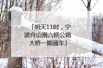 明天11时，宁波舟山港六横公路大桥一期通车