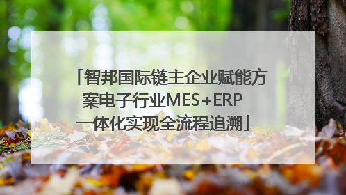 智邦国际链主企业赋能方案电子行业MES+ERP一体化实现全流程追溯