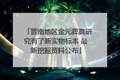 晋南地区金元葬具研究有了新实物标本 最新挖掘资料公布