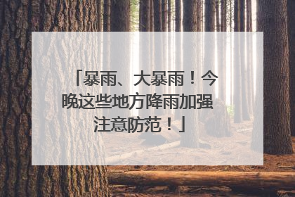 暴雨、大暴雨！今晚这些地方降雨加强 注意防范！