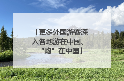 更多外国游客深入各地游在中国、“购”在中国