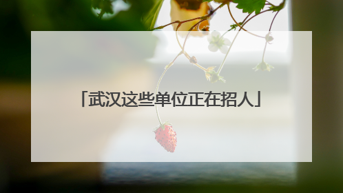 武汉这些单位正在招人