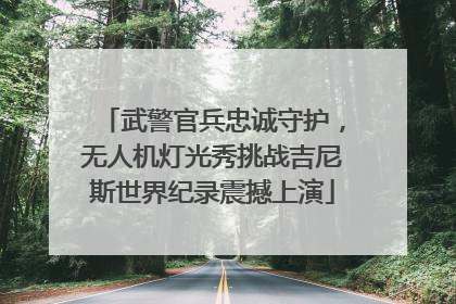 武警官兵忠诚守护，无人机灯光秀挑战吉尼斯世界纪录震撼上演