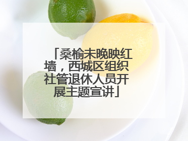 桑榆未晚映红墙，西城区组织社管退休人员开展主题宣讲