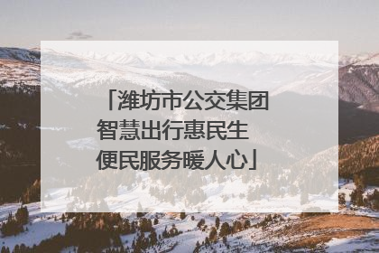 潍坊市公交集团智慧出行惠民生 便民服务暖人心