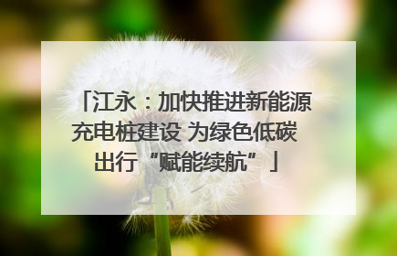江永：加快推进新能源充电桩建设 为绿色低碳出行“赋能续航”