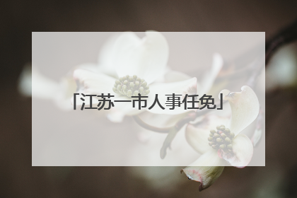 江苏一市人事任免