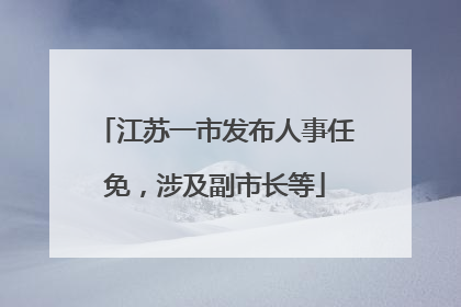 江苏一市发布人事任免，涉及副市长等