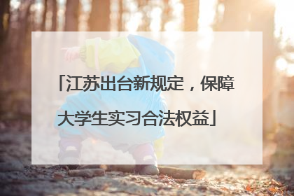 江苏出台新规定，保障大学生实习合法权益