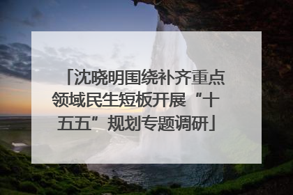 沈晓明围绕补齐重点领域民生短板开展“十五五”规划专题调研