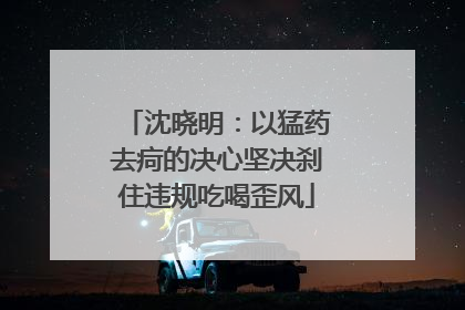 沈晓明：以猛药去疴的决心坚决刹住违规吃喝歪风