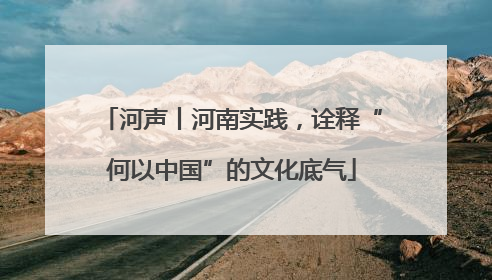河声丨河南实践，诠释“何以中国”的文化底气