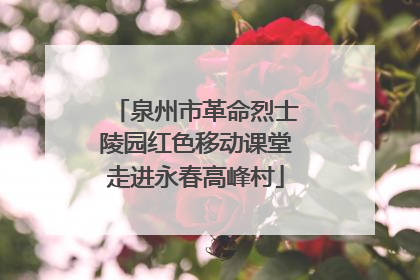 泉州市革命烈士陵园红色移动课堂走进永春高峰村