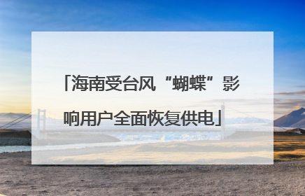 海南受台风“蝴蝶”影响用户全面恢复供电