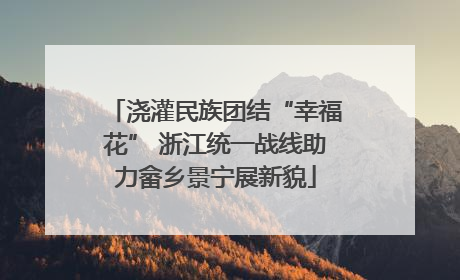 浇灌民族团结“幸福花” 浙江统一战线助力畲乡景宁展新貌