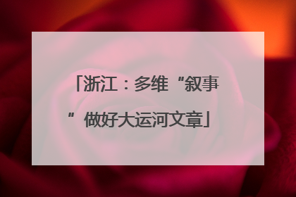 浙江：多维“叙事”做好大运河文章