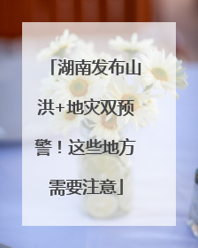 湖南发布山洪+地灾双预警！这些地方需要注意