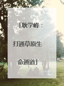 耿学峰：打通草原生命通道