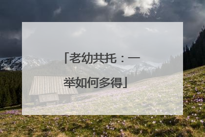 老幼共托：一举如何多得