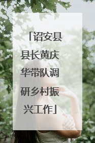 诏安县县长黄庆华带队调研乡村振兴工作