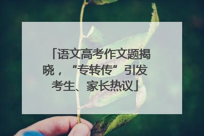 语文高考作文题揭晓，“专转传”引发考生、家长热议