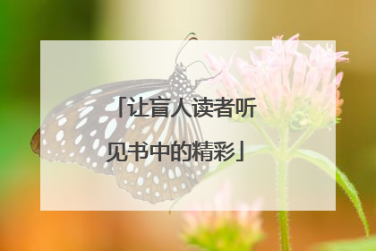 让盲人读者听见书中的精彩