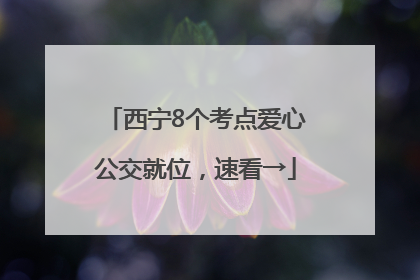 西宁8个考点爱心公交就位，速看→