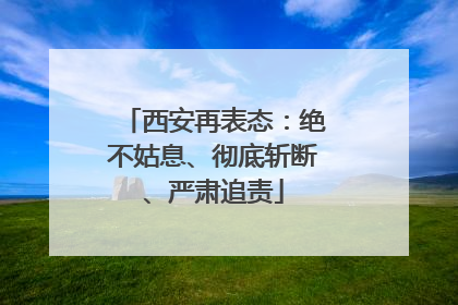 西安再表态：绝不姑息、彻底斩断、严肃追责