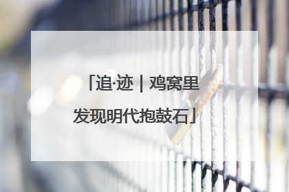 追·迹｜鸡窝里发现明代抱鼓石