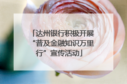 达州银行积极开展“普及金融知识万里行”宣传活动
