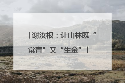 谢汝根：让山林既“常青”又“生金”