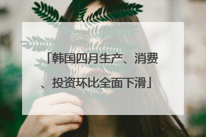 韩国四月生产、消费、投资环比全面下滑