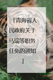 青海省人民政府关于马瑞等职务任免的通知