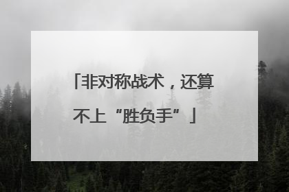 非对称战术，还算不上“胜负手”