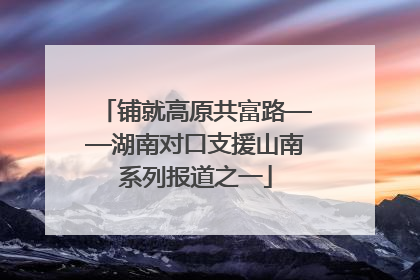 铺就高原共富路——湖南对口支援山南系列报道之一