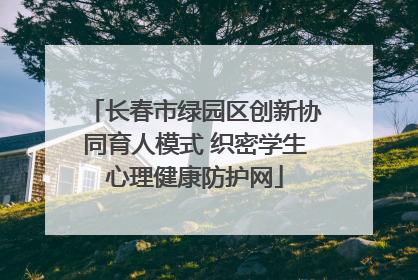 长春市绿园区创新协同育人模式 织密学生心理健康防护网