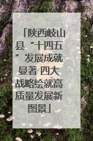 陕西岐山县“十四五”发展成就显著 四大战略绘就高质量发展新图景