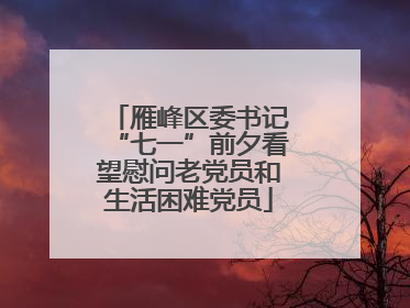 雁峰区委书记“七一”前夕看望慰问老党员和生活困难党员