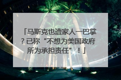 马斯克也遭家人一巴掌？已称“不想为美国政府所为承担责任”！