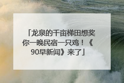 龙泉的千亩梯田想奖你一晚民宿一只鸡！《90早新闻》来了