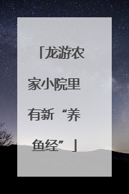 龙游农家小院里有新“养鱼经”