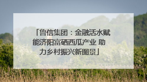 鲁信集团：金融活水赋能济阳富硒西瓜产业 助力乡村振兴新图景