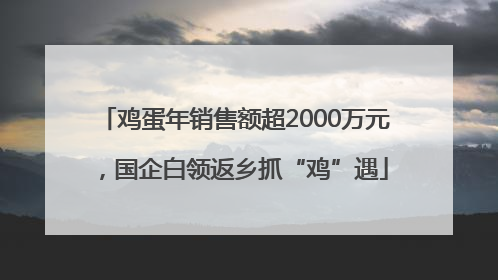 鸡蛋年销售额超2000万元，国企白领返乡抓“鸡”遇