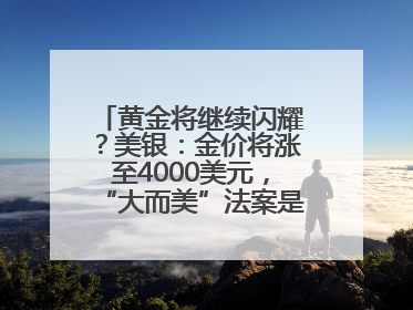 黄金将继续闪耀？美银：金价将涨至4000美元，“大而美”法案是关键！