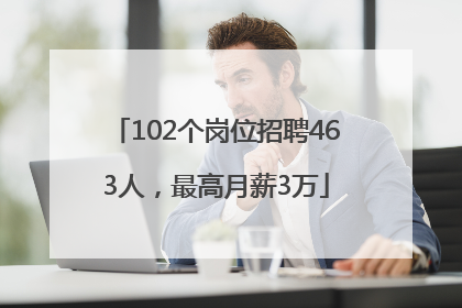 102个岗位招聘463人，最高月薪3万