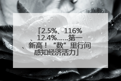 2.5%、116%、12.4%……第一、新高！“数”里行间感知经济活力