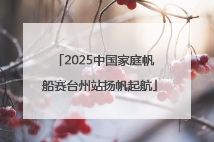 2025中国家庭帆船赛台州站扬帆起航