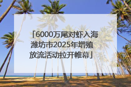 6000万尾对虾入海 潍坊市2025年增殖放流活动拉开帷幕