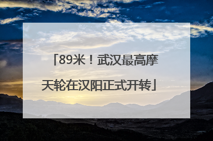 89米！武汉最高摩天轮在汉阳正式开转